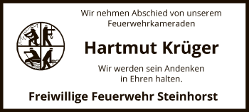 Traueranzeige von Hartmut Krüger von UEL