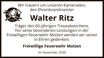 Traueranzeige von Walter Ritz von UEL