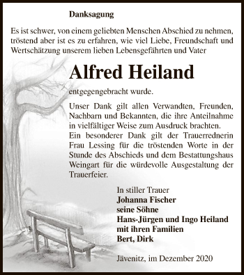 Traueranzeige von Alfred Heiland von UEL