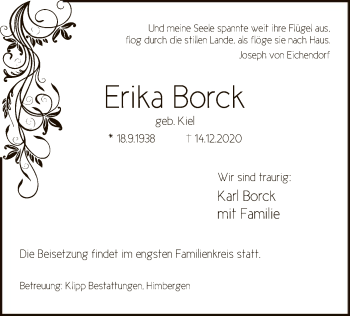 Traueranzeige von Erika Borck von UEL