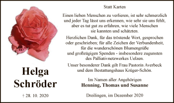 Traueranzeige von Helga Schröder von UEL