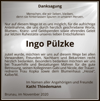 Traueranzeige von Ingo Pülzke von UEL