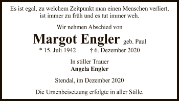 Traueranzeige von Margot Engler von UEL