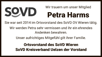 Traueranzeige von Petra Harms von UEL