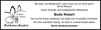 Traueranzeige von Bodo Robert von Uelzen