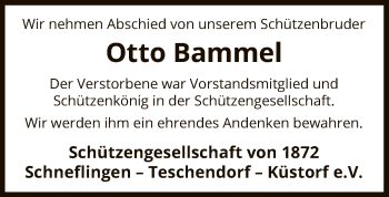 Traueranzeige von Otto Bammel von Uelzen