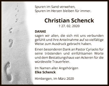 Traueranzeige von Christian Schenck von Uelzen