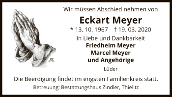 Traueranzeige von Eckart Meyer von Uelzen