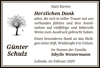 Traueranzeige von Günter Schulz von Uelzen