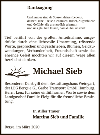 Traueranzeige von Michael Sieb von Uelzen