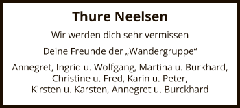 Traueranzeige von Thure Neelsen von Uelzen