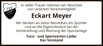 Traueranzeige von Eckart Meyer von Uelzen