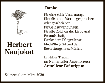 Traueranzeige von Herbert Naujokat von Uelzen