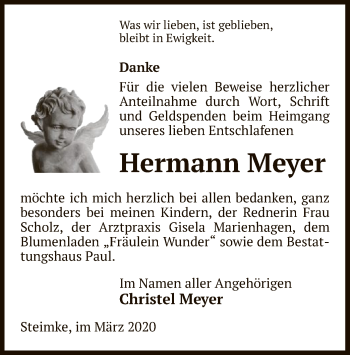 Traueranzeige von Hermann Meyer von Uelzen