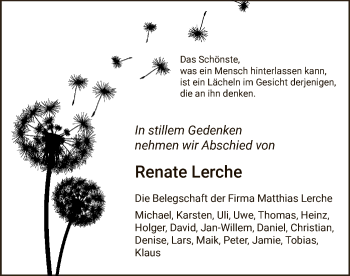 Traueranzeige von Renate Lerche von Uelzen
