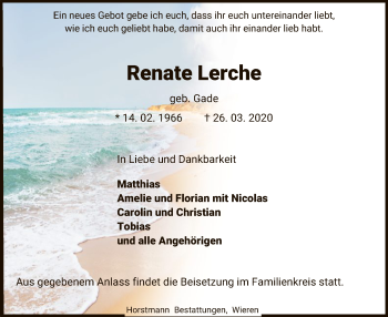 Traueranzeige von Renate Lerche von Uelzen