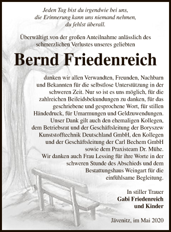 Traueranzeige von Bernd Friedenreich von UEL