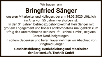 Traueranzeige von Bringfried Sänger von UEL