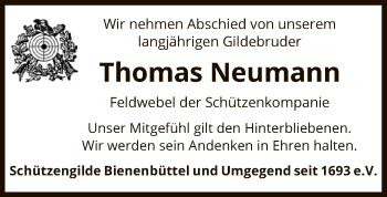 Traueranzeige von Thomas Neumann von UEL