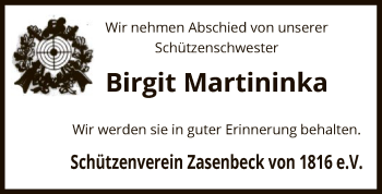 Traueranzeige von Birgit Martininka von UEL