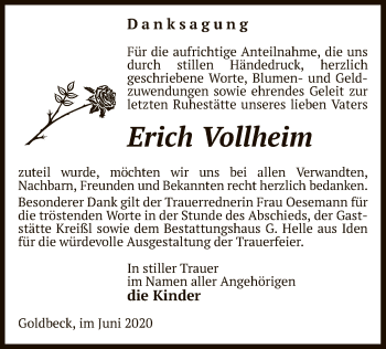 Traueranzeige von Erich Vollheim von UEL