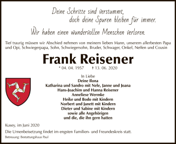 Traueranzeige von Frank Reisener von UEL