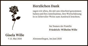 Traueranzeige von Gisela Wille von UEL