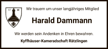 Traueranzeige von Harald Dammann von UEL