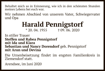 Traueranzeige von Harald Pennigstorf von UEL