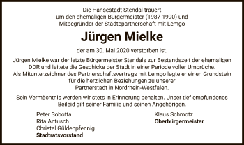 Traueranzeige von Jürgen Mielke von UEL