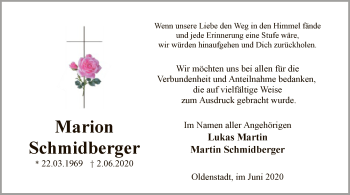 Traueranzeige von Marion Schmidberger von UEL