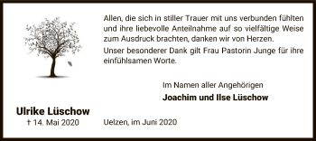 Traueranzeige von Ulrike Lüschow von UEL