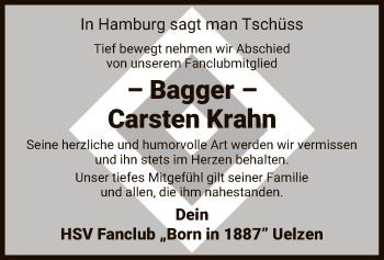 Traueranzeige von Carsten Krahn von UEL