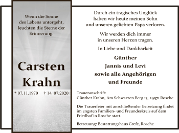 Traueranzeige von Carsten Krahn von UEL