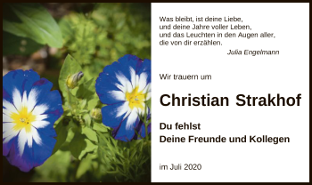 Traueranzeige von Christian Strakhof von UEL