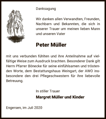 Traueranzeige von Peter Müller von UEL