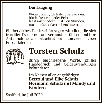 Traueranzeige von Torsten Schulz von UEL