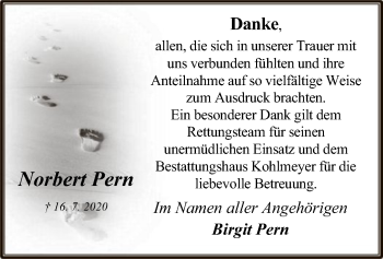 Traueranzeige von Norbert Pern von UEL