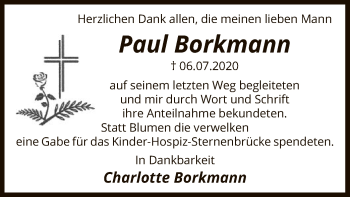 Traueranzeige von Paul Borkmann von UEL