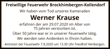 Traueranzeige von Werner Krause von UEL