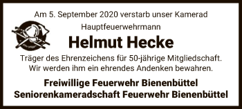 Traueranzeige von Helmut Hecke von UEL