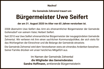 Traueranzeige von Uwe Seifert von UEL