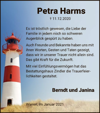 Traueranzeige von Petra Harms von UEL