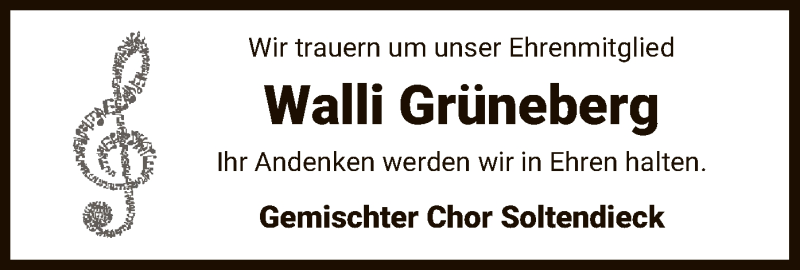  Traueranzeige für Walli Grüneberg vom 23.01.2021 aus UEL