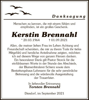 Traueranzeige von Kerstin Brennahl von UEL