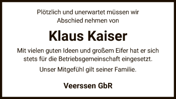 Traueranzeige von Klaus Kaiser von UEL