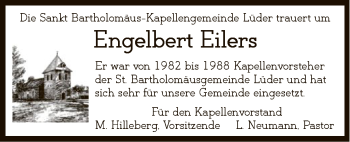 Traueranzeige von Engelbert Eilers von UEL