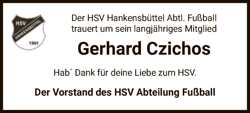 Traueranzeige für Gerhard Czichos vom 18.11.2021 aus UEL