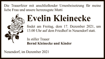 Traueranzeige von Evelin Kleinecke von UEL