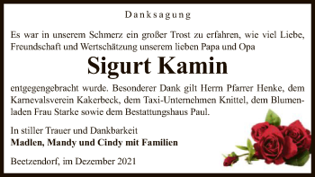 Traueranzeige von Sigurt Kamin von UEL
